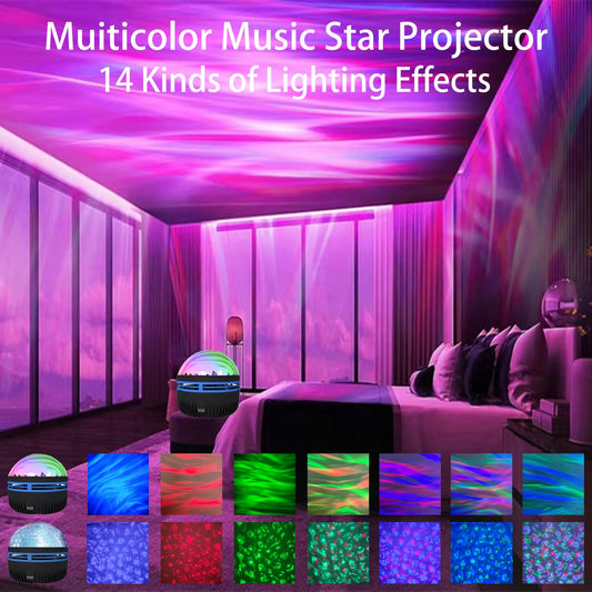 🔮2 in 1 Northern Lights and Ocean Wave Projector - With 14 Light Effects