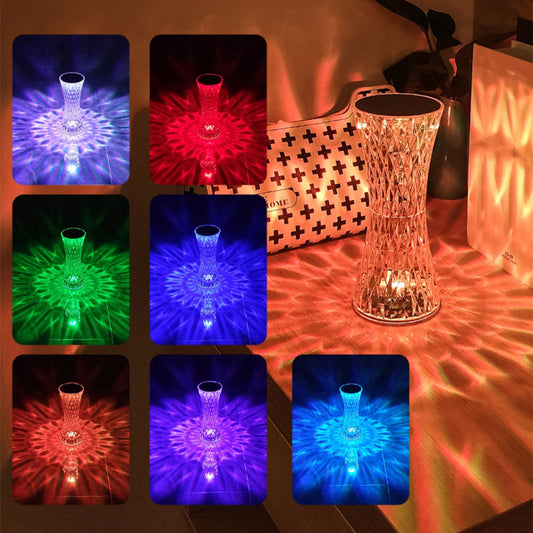 16 Colors LED Small Waist Crystal Diamond Table Lamp Night Light